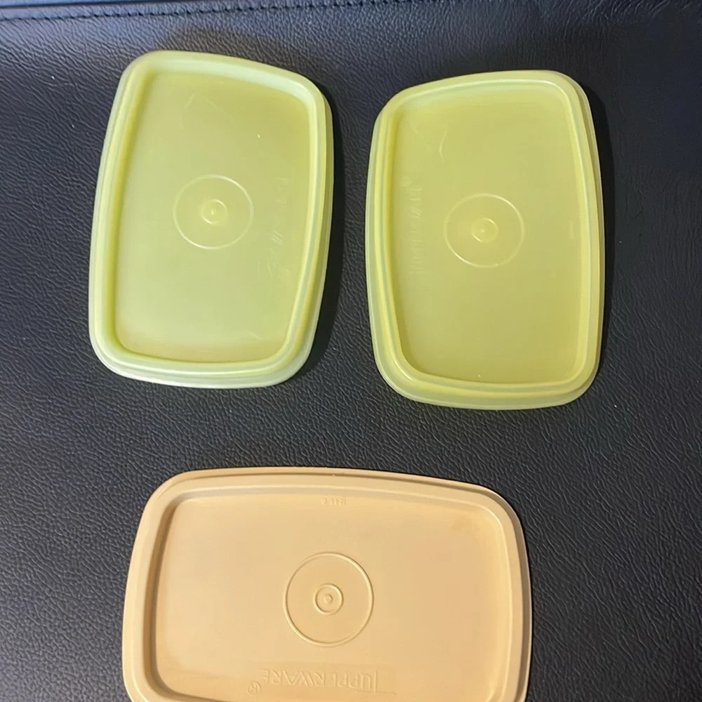 Tupperware Rectangular Vintage Yellow Dry Storage Containers Set of 4